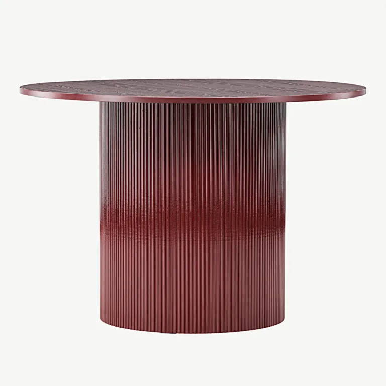 Burgundiapunane ümmargune söögilaud Lenox, MDF, ø110 cm - 61292-152