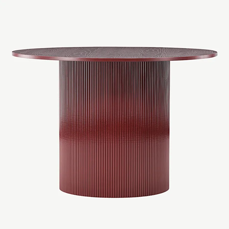 Burgundiapunane ümmargune söögilaud Lenox, MDF, ø110 cm - 61292-152