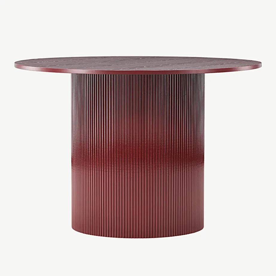 Burgundiapunane ümmargune söögilaud Lenox, MDF, ø110 cm, 61292-152 – 5