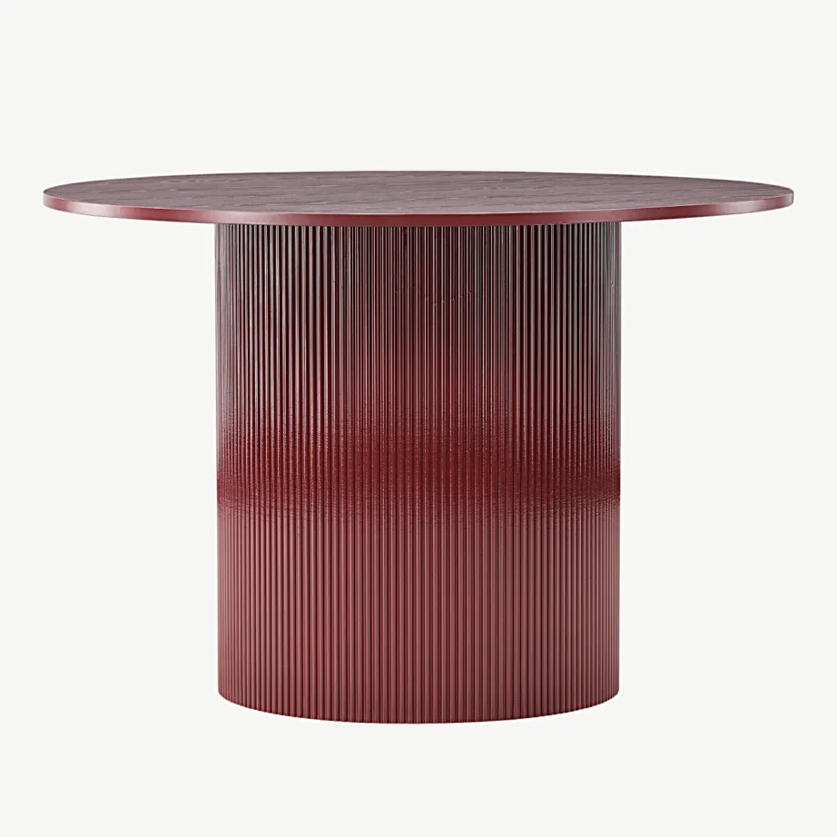 Burgundiapunane ümmargune söögilaud Lenox, MDF, ø110 cm, 61292-152 – 6