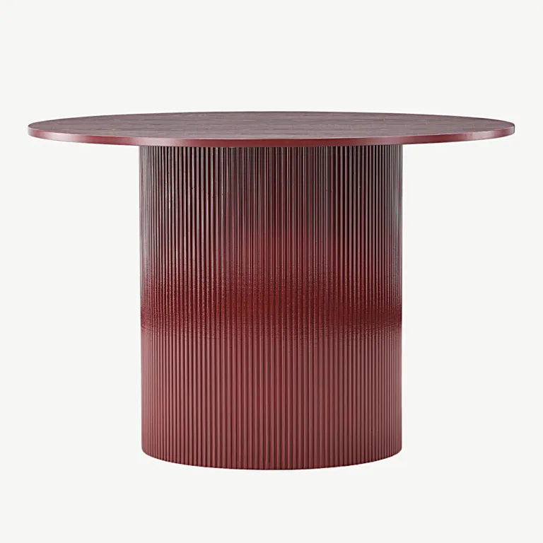 Burgundiapunane ümmargune söögilaud Lenox, MDF, ø110 cm - 61292-152