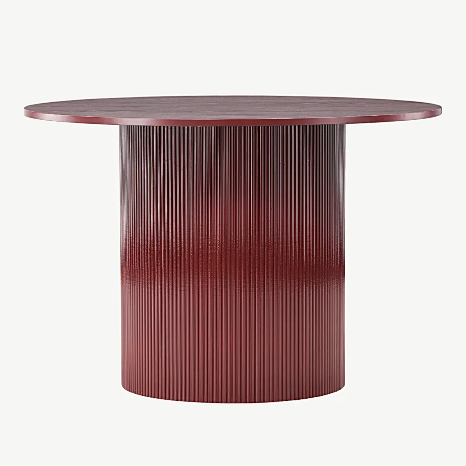 Burgundiapunane ümmargune söögilaud Lenox, MDF, ø110 cm, 61292-152 – 7