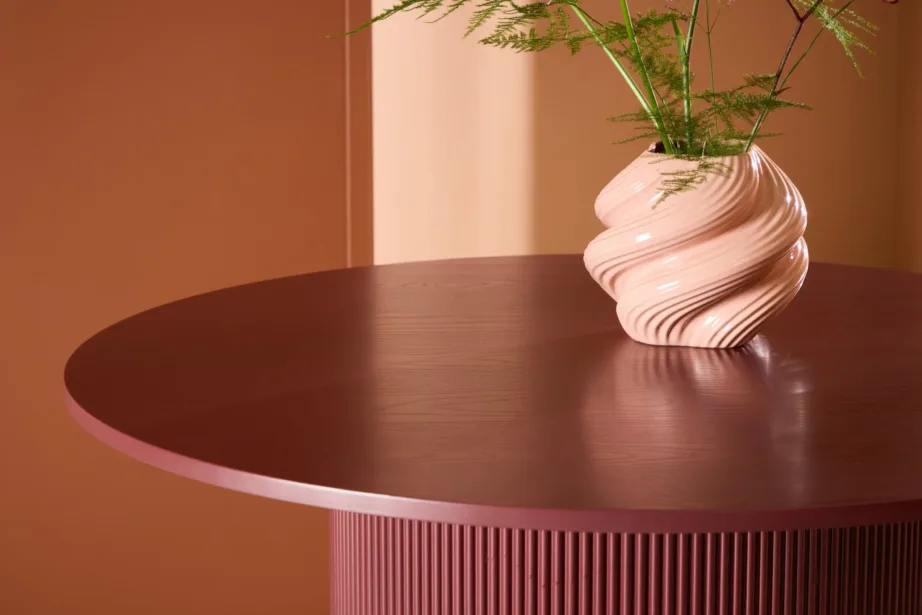 Burgundiapunane ümmargune söögilaud Lenox, MDF, ø110 cm, 61292-152 – 11