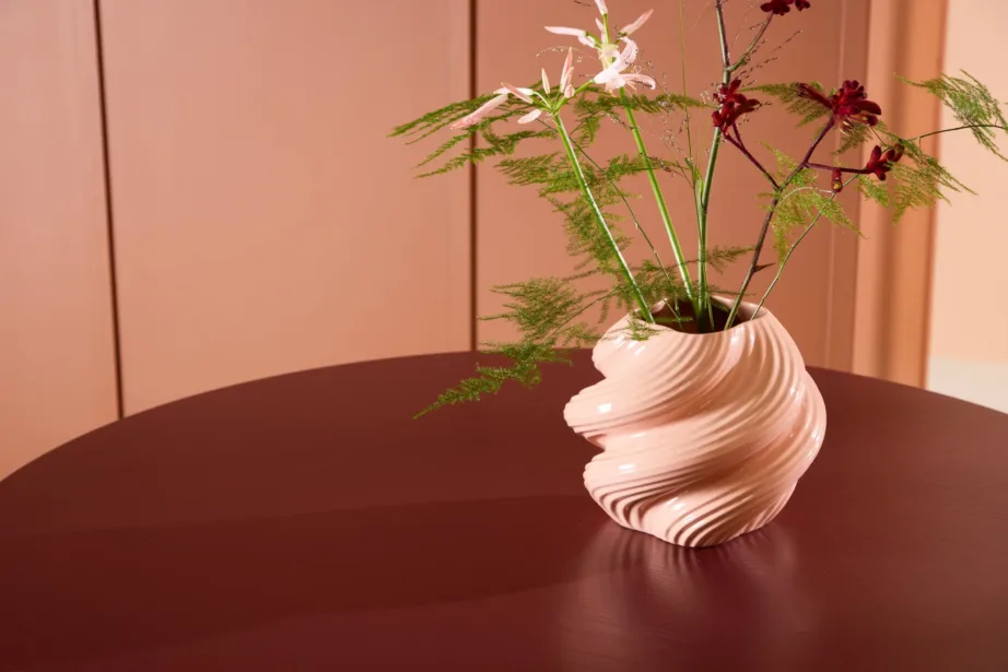 Burgundiapunane ümmargune söögilaud Lenox, MDF, ø110 cm, 61292-152 – 12