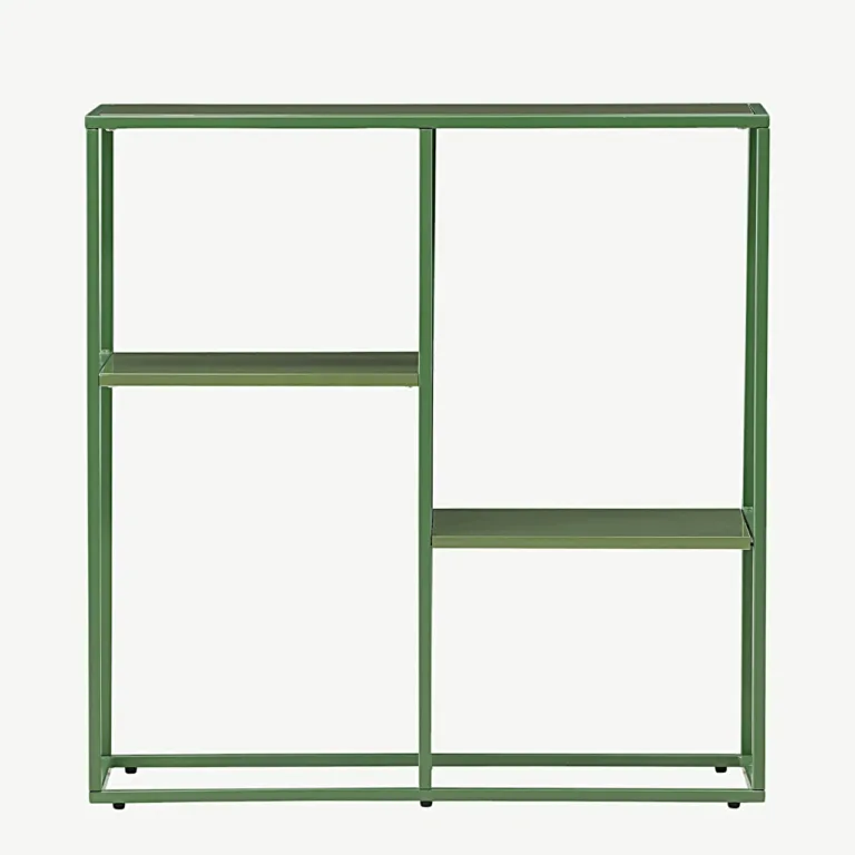Rohelisest terasest raamaturiiul Staal, 80 × 26 × 164 cm - 61296-225