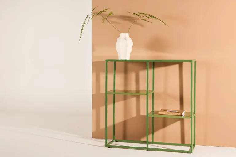Rohelisest terasest raamaturiiul Staal, 80 × 26 × 164 cm - 61296-225
