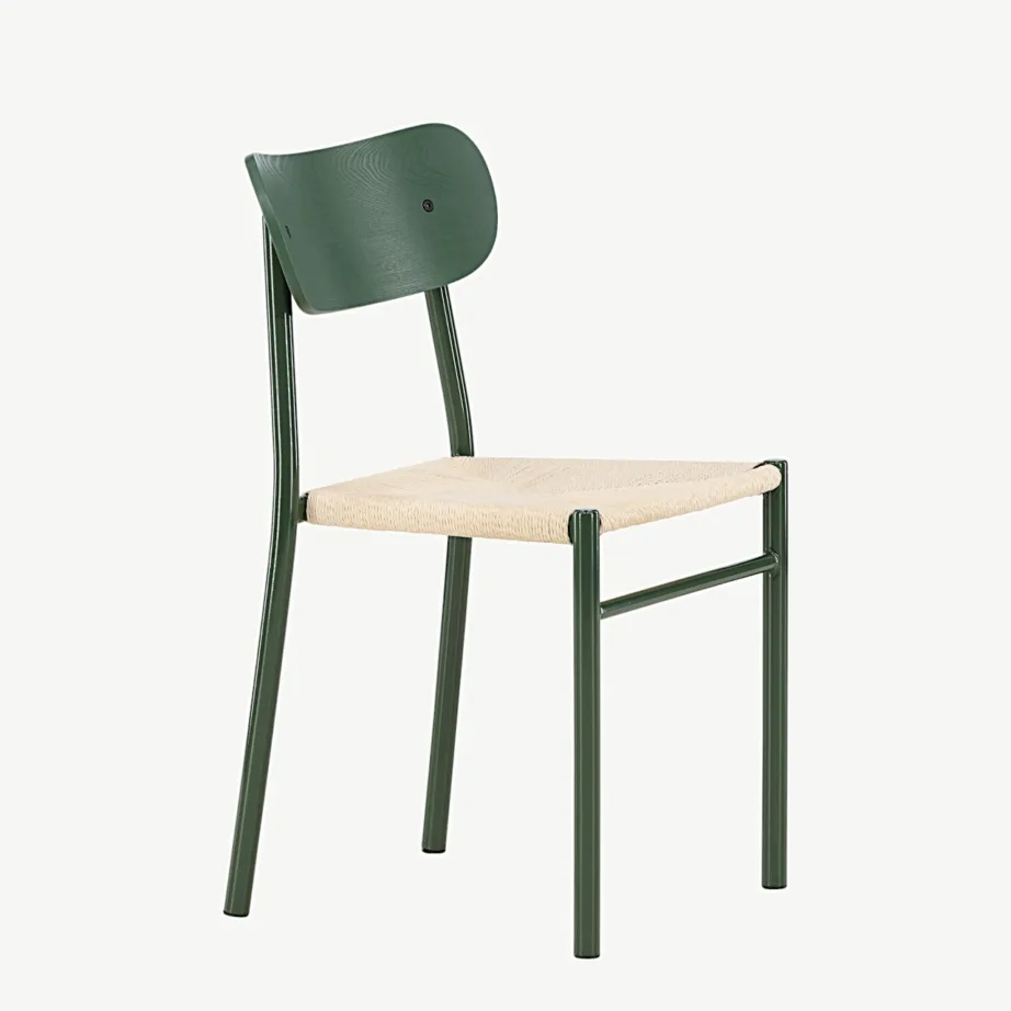 Rohelise raamiga söögitool Polly naturaalse köieistmega, 61824-104 – 2