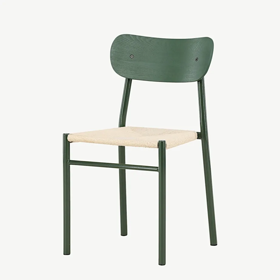 Rohelise raamiga söögitool Polly naturaalse köieistmega, 61824-104 – 3