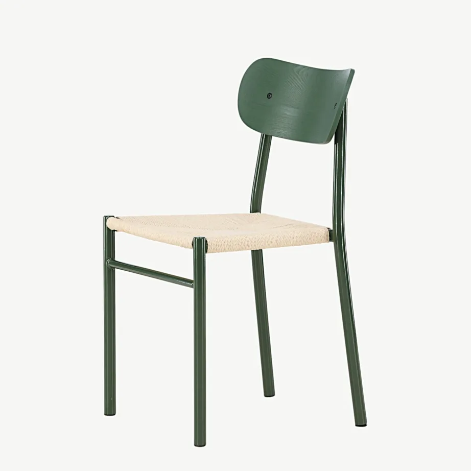 Rohelise raamiga söögitool Polly naturaalse köieistmega, 61824-104 – 4