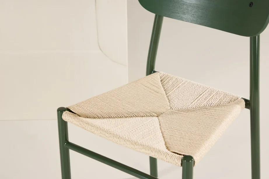 Rohelise raamiga söögitool Polly naturaalse köieistmega, 61824-104 – 8