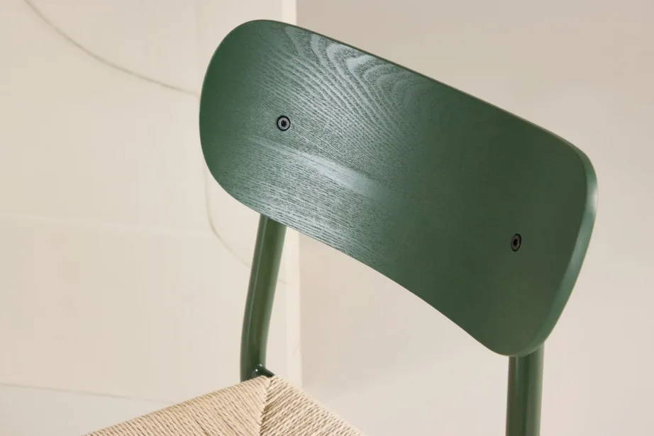 Rohelise raamiga söögitool Polly naturaalse köieistmega, 61824-104 – 9