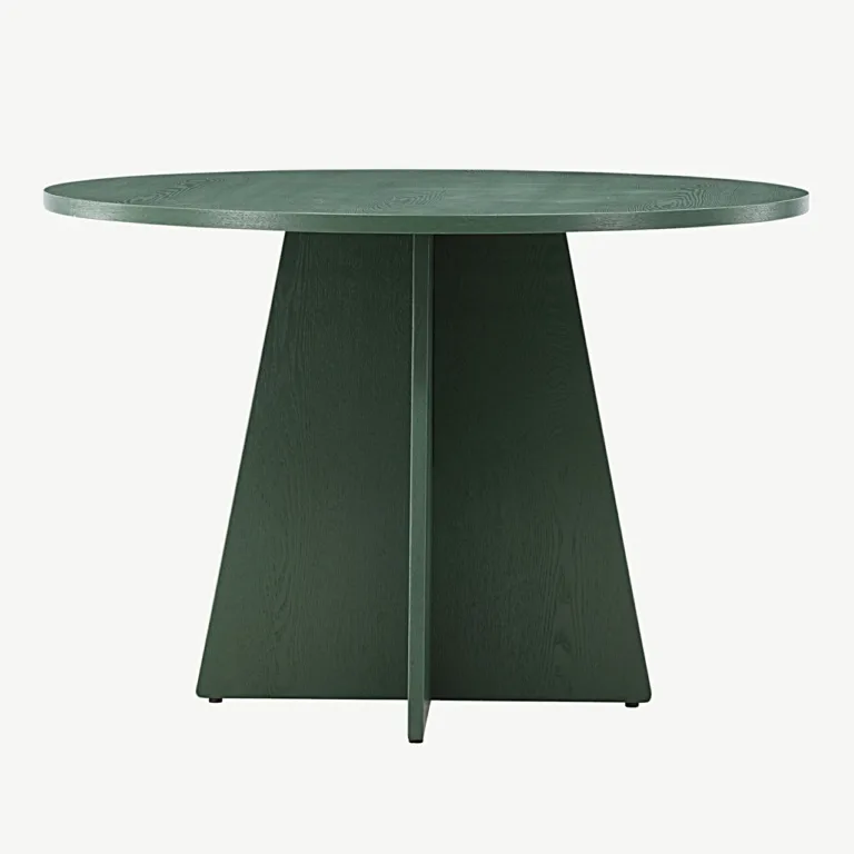 Oliiviroheline ümmargune söögilaud Bootcut, ø110 cm (MDF) - 61826-116