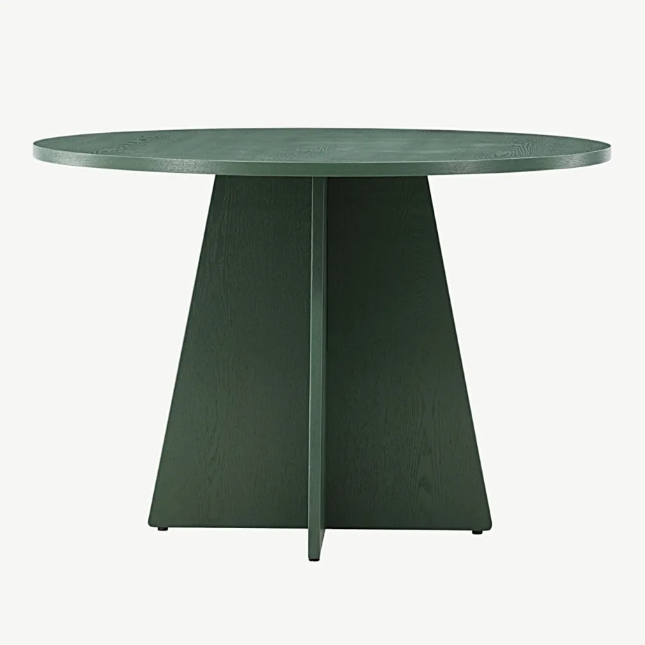 Oliiviroheline ümmargune söögilaud Bootcut, ø110 cm (MDF), 61826-116 – 2