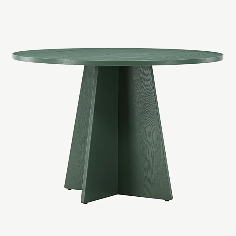 Oliiviroheline ümmargune söögilaud Bootcut, ø110 cm (MDF) - 61826-116