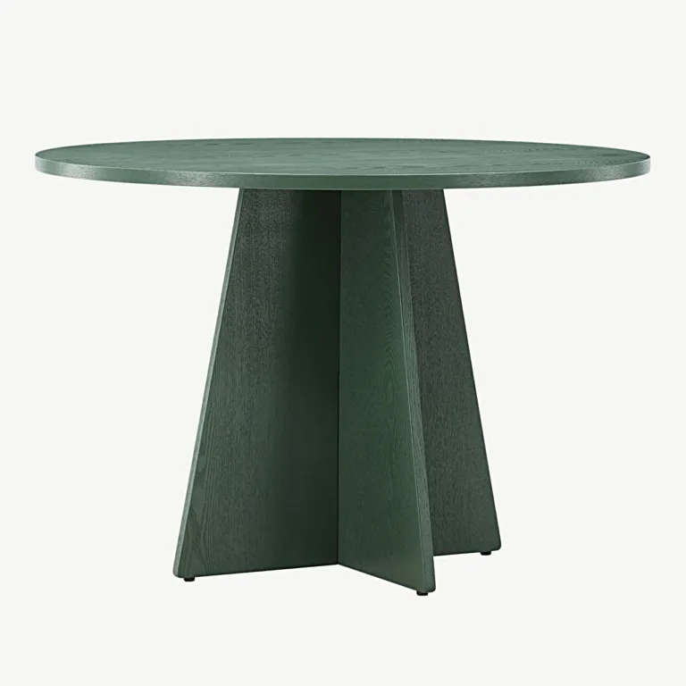 Oliiviroheline ümmargune söögilaud Bootcut, ø110 cm (MDF) - 61826-116