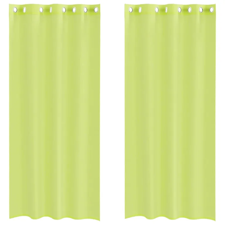 Voile kardinad koos läbivõredega 2 tk Apple Green 140x225 cm - Image 2