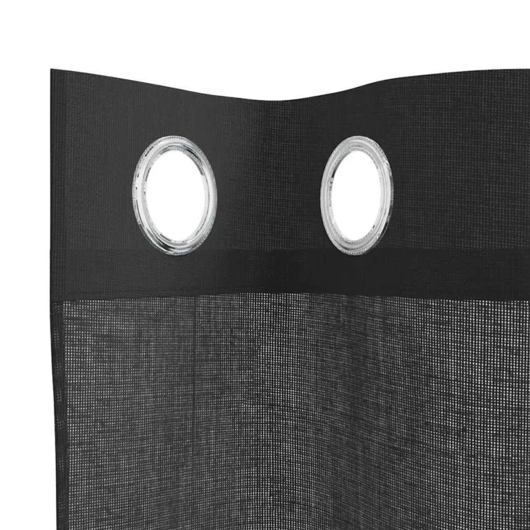 Voile kardinad rõngastihendiga 2 tk must 140x140 cm - Image 5