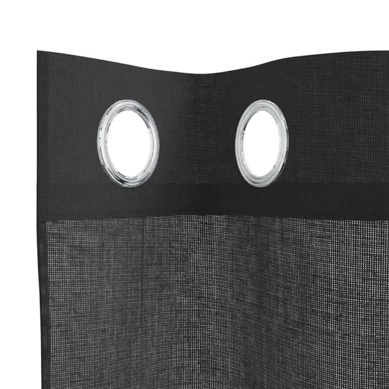 Voile kardinad rõngastega 2 tk must 140x245 cm - Image 5