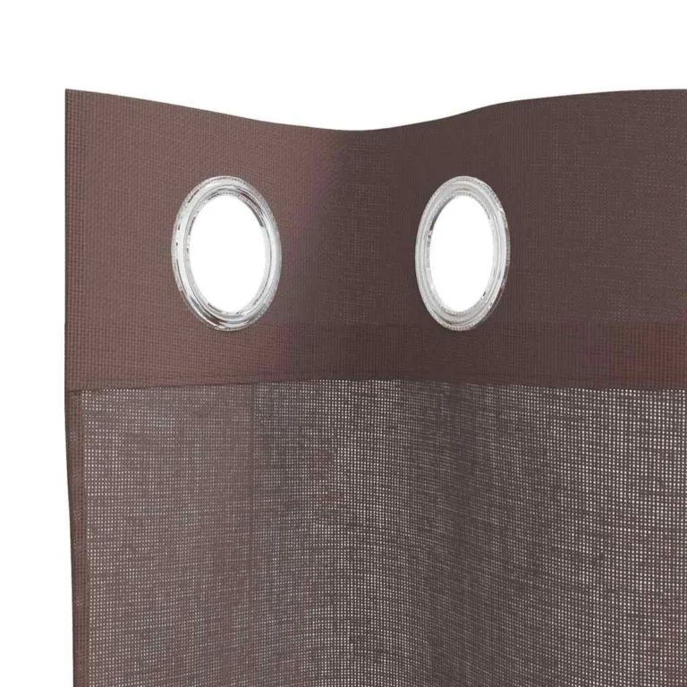 Voile kardinad rõngastega 2 tk Pruun 140x225 cm - Image 5