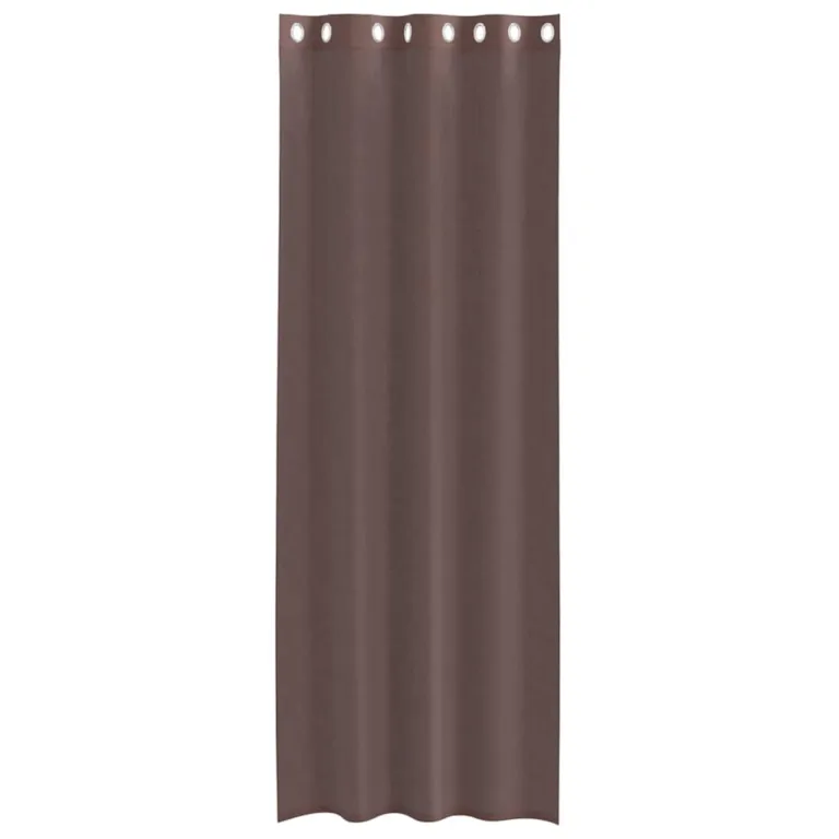 Voile kardinad rõngastega 2 tk Pruun 140x260 cm - Image 4