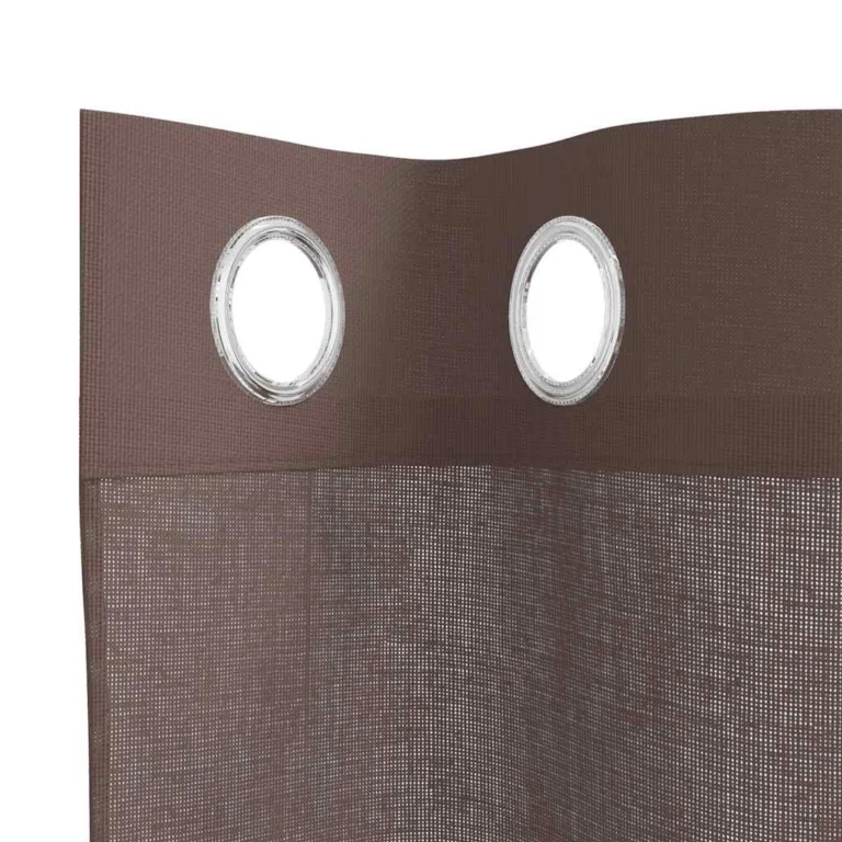 Voile kardinad rõngastega 2 tk Pruun 140x260 cm - Image 5