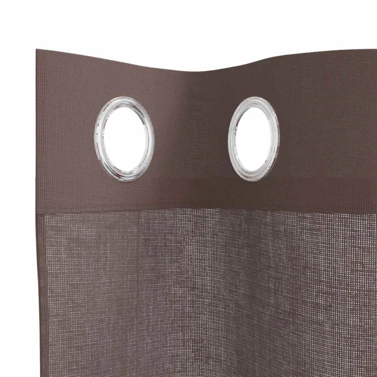 Voile kardinad rõngastega 2 tk Pruun 140x300 cm - Image 5