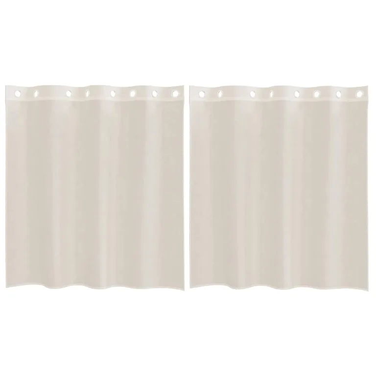 Voile kardinad rõngastega 2 tk Kreem 140x140 cm - Image 2