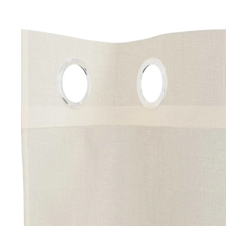Voile kardinad rõngastega 2 tk Kreem 140x225 cm - Image 5
