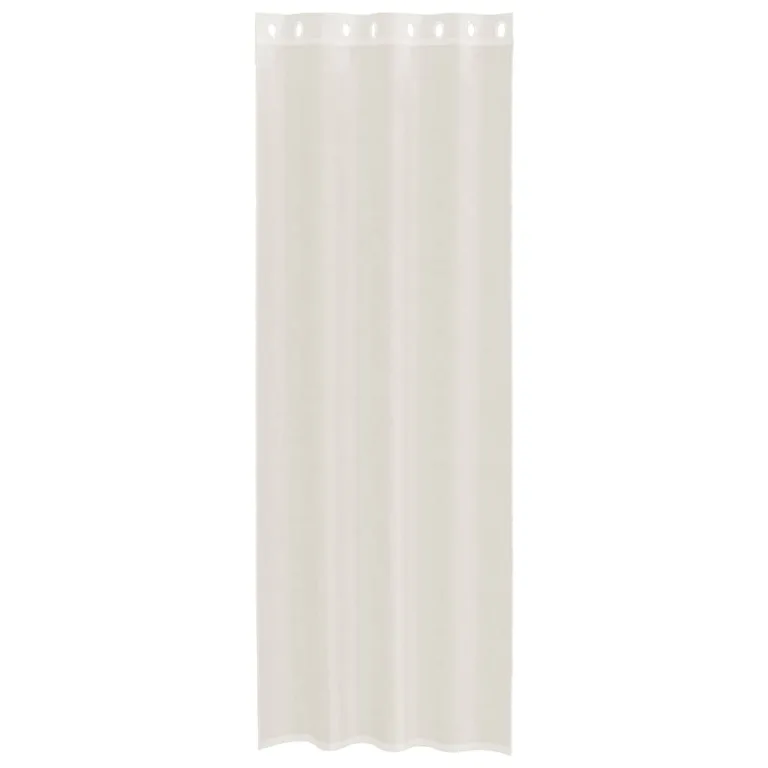 Voile kardinad rõngastega 2 tk Kreem 140x260 cm - Image 4