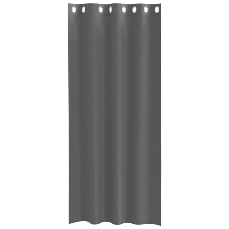 Rõngastihendiga kardinad 2 tk Tumehall 140x245 cm - Image 4