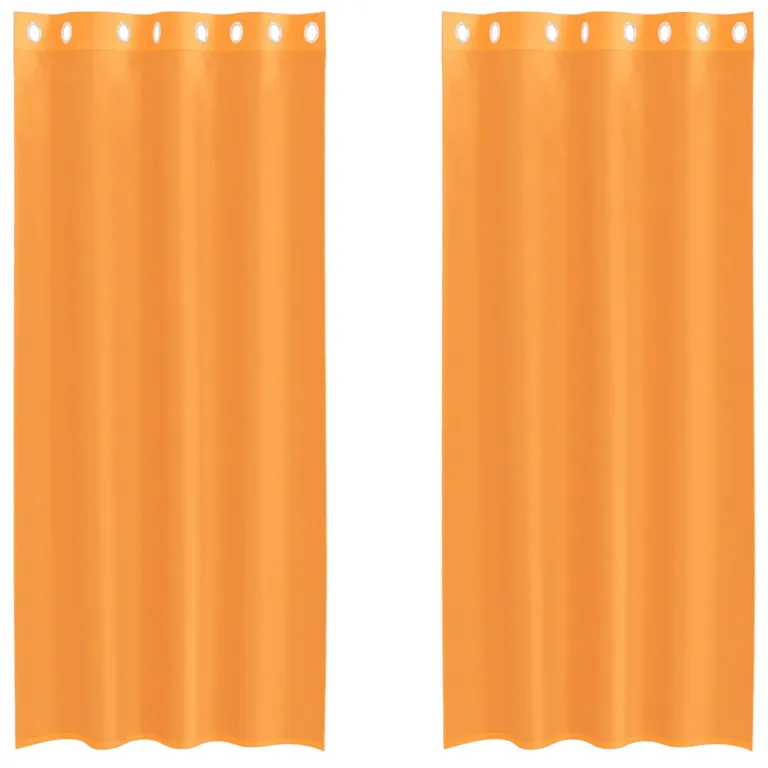 Rõngastihendiga kardinad 2 tk Oranž 140x245 cm - Image 2