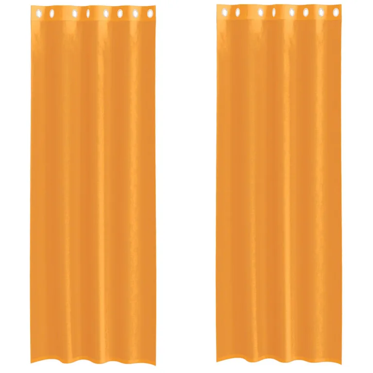 Rõngastihendiga kardinad 2 tk Oranž 140x300 cm - Image 2