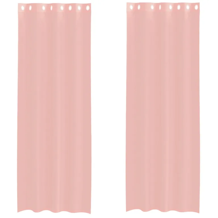 Voile kardinad rõngastega 2 tk Roosa 140x300 cm - Image 2