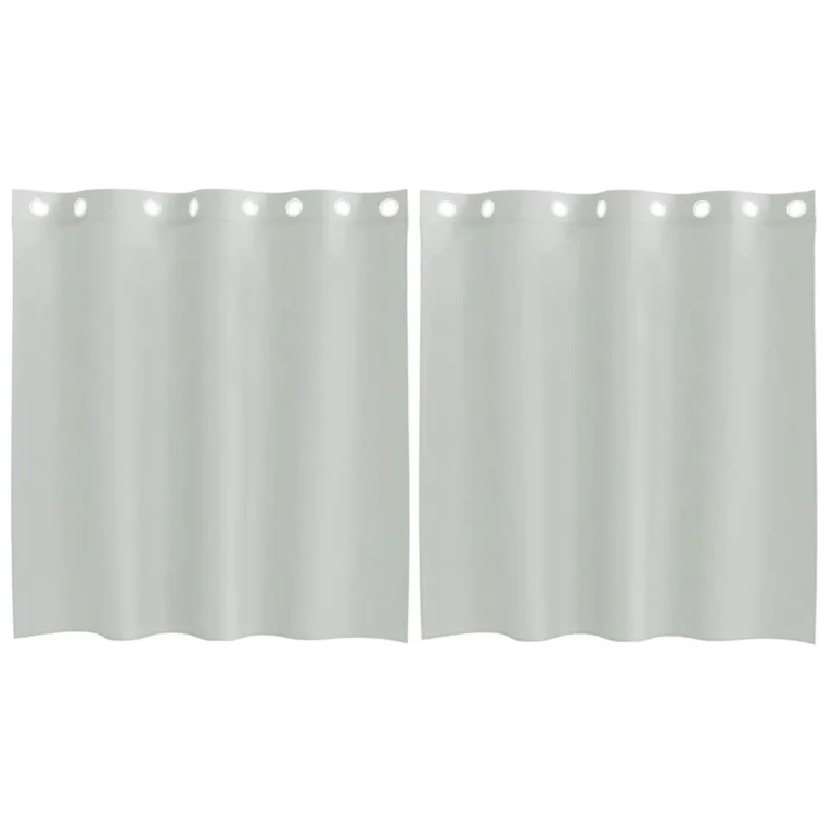 Rõngastihendiga kardinad 2 tk helehall 140x140 cm - Image 2