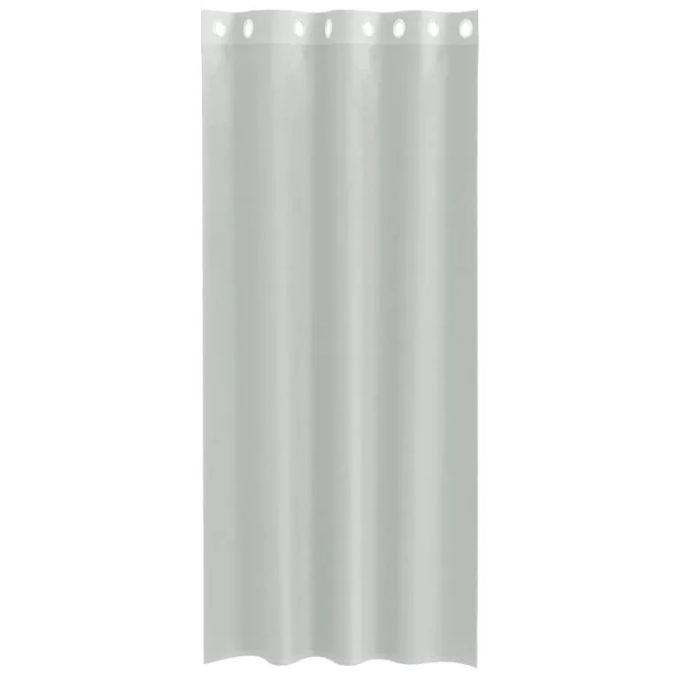 Voile kardinad rõngastihendiga 2 tk helehall 140x245 cm - Image 4