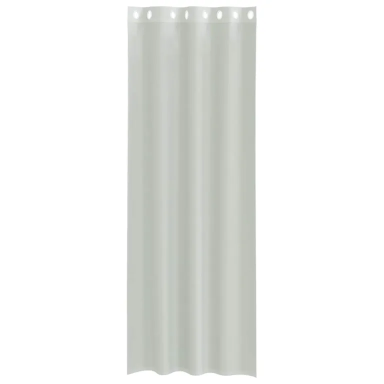 Voile kardinad rõngastihendiga 2 tk helehall 140x300 cm - Image 4