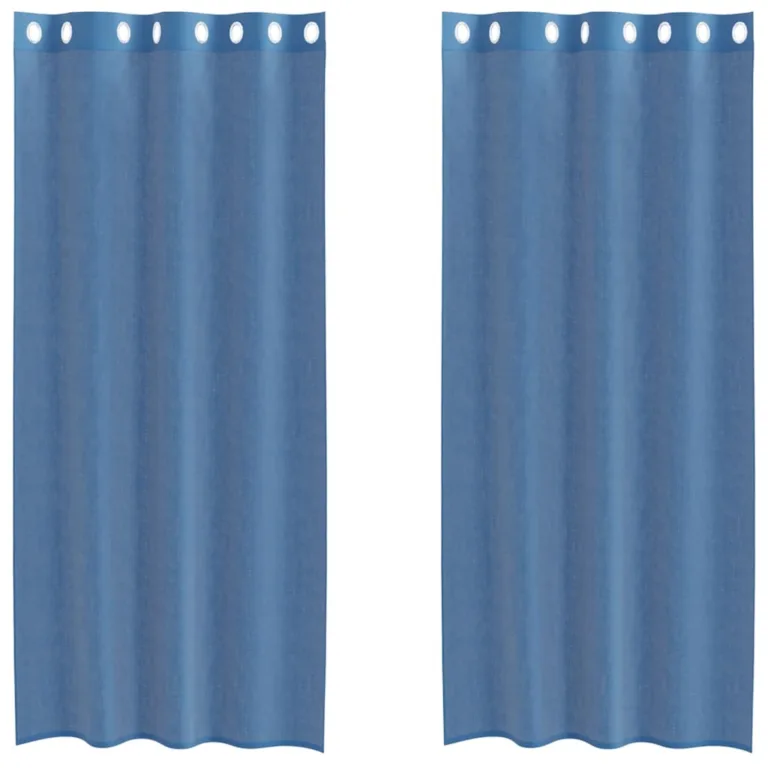 Voile kardinad koos rõngastega 2 tk Royal Blue - Image 2