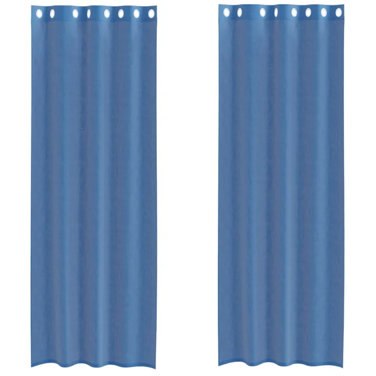 Voile kardinad koos rõngastega 2 tk Royal Blue - Image 2