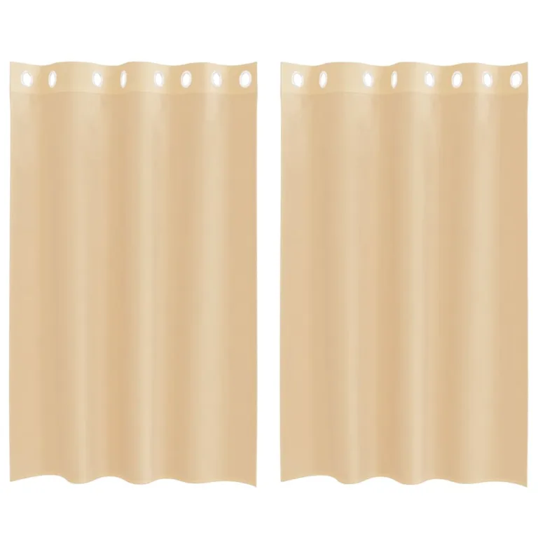 Voile-kardinad rõngastihendiga 2 tk Liiv - Image 2