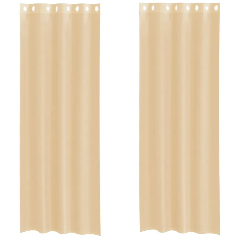 Voile-kardinad rõngastihendiga 2 tk Liiv - Image 2
