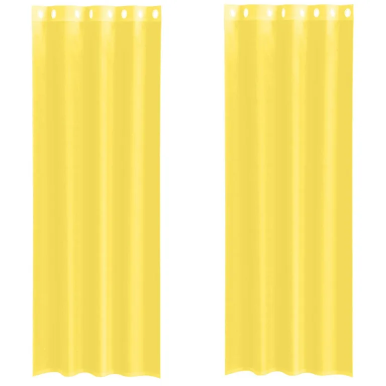 Voile kardinad koos rõngastihendiga 2 tk Kollane - Image 2