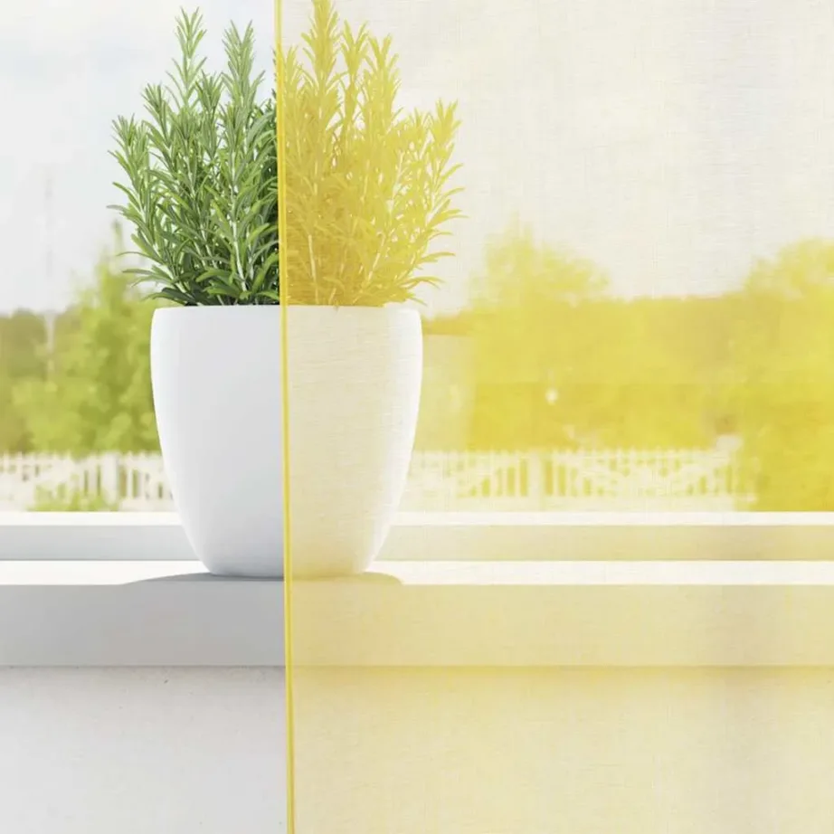 Voile kardinad koos rõngastihendiga 2 tk Kollane – 3