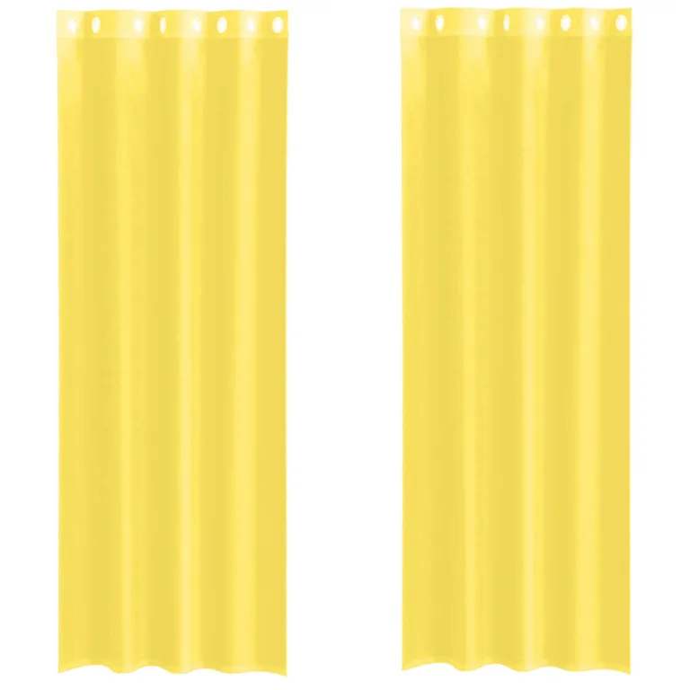 Voile kardinad koos rõngastihendiga 2 tk Kollane - Image 2