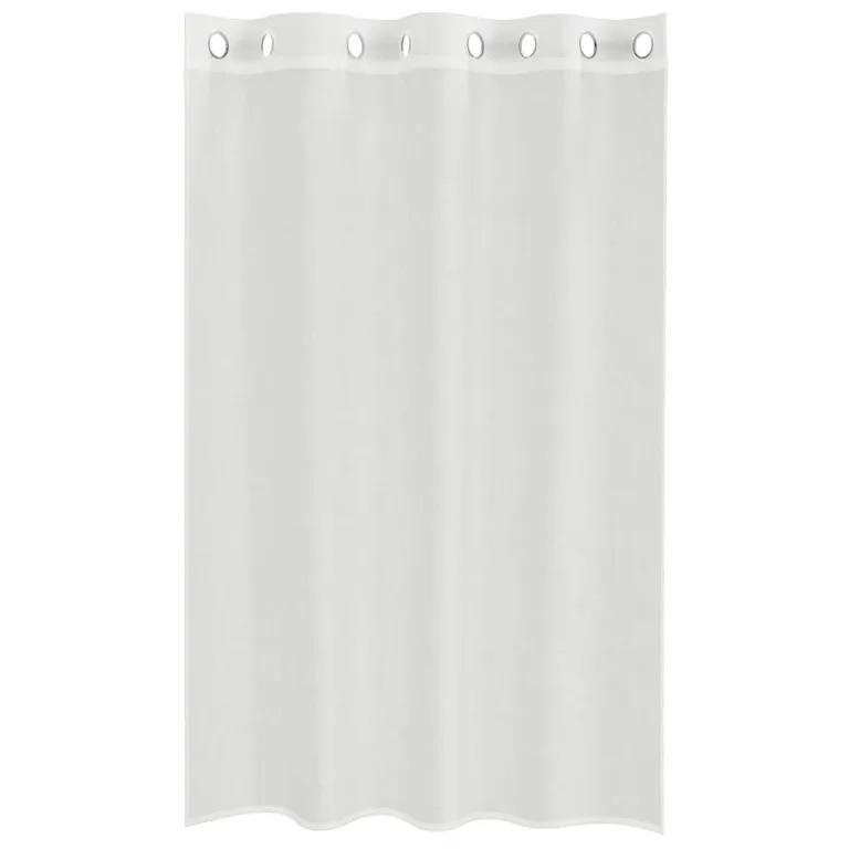 Voile kardinad koos rõngastihenditega 2 tk Valge - Image 4