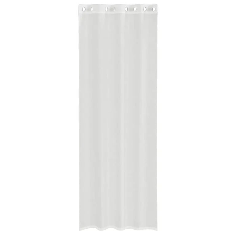 Voile kardinad koos rõngastihenditega 2 tk Valge - Image 4