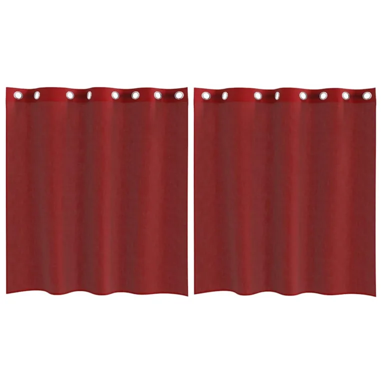 Voile kardinad koos rõngastega 2 tk Wine Red - Image 2