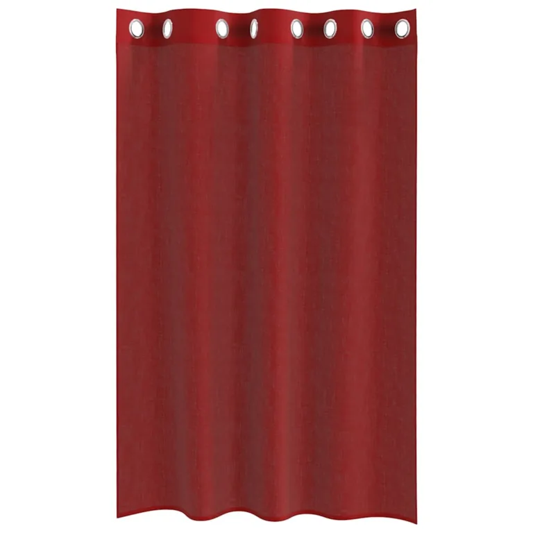 Voile kardinad koos rõngastega 2 tk Wine Red - Image 4