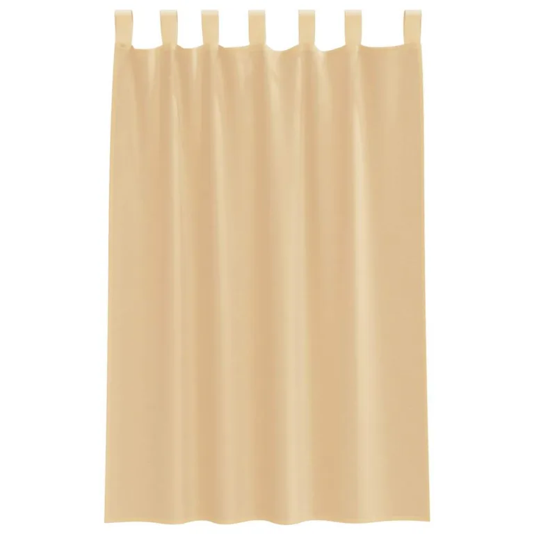 Voile kardinad varrastega taskutega 2 tk Liiv - Image 4