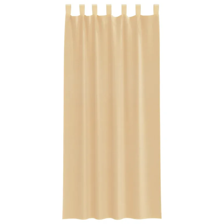 Voile kardinad varrastega taskutega 2 tk Liiv - Image 4
