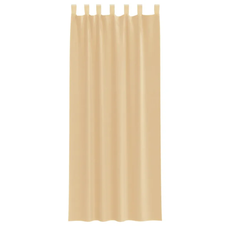 Voile kardinad varrastega taskutega 2 tk Liiv - Image 4